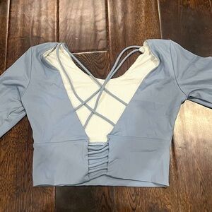 Amazon Long Sleeve Blue Workout Top